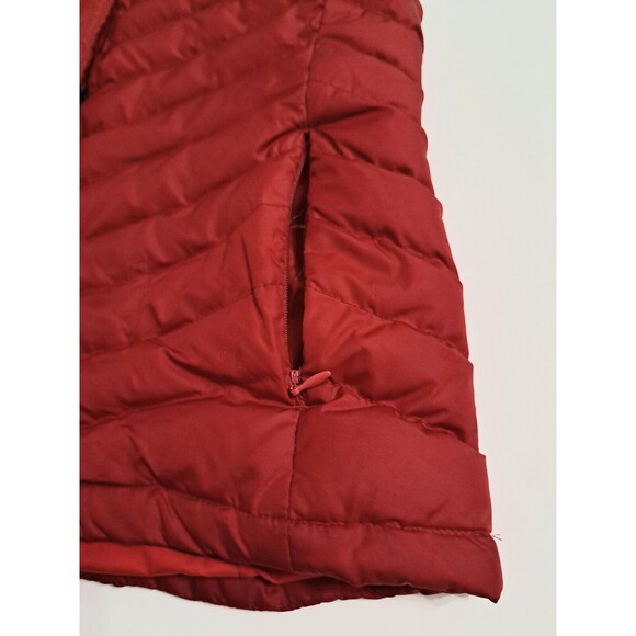 Talbots Petite Small Quilted Puffer Vest Duck Down Fill Red Zip Pockets Jacket - Picture 3 of 9